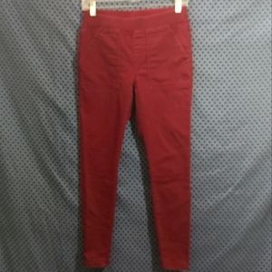 No Boundaries- Juniors maroon casual skinny jeggings with elastic waist. Size- M